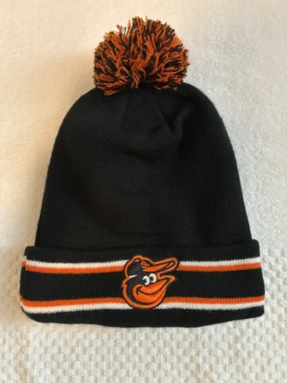 Baltimore Orioles Pom Beanie Hat Fleece Lined NWOT